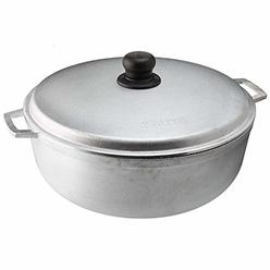imusa usa gau-80506w 6.9qt traditional colombian caldero (dutch oven) for cooking and serving, silver