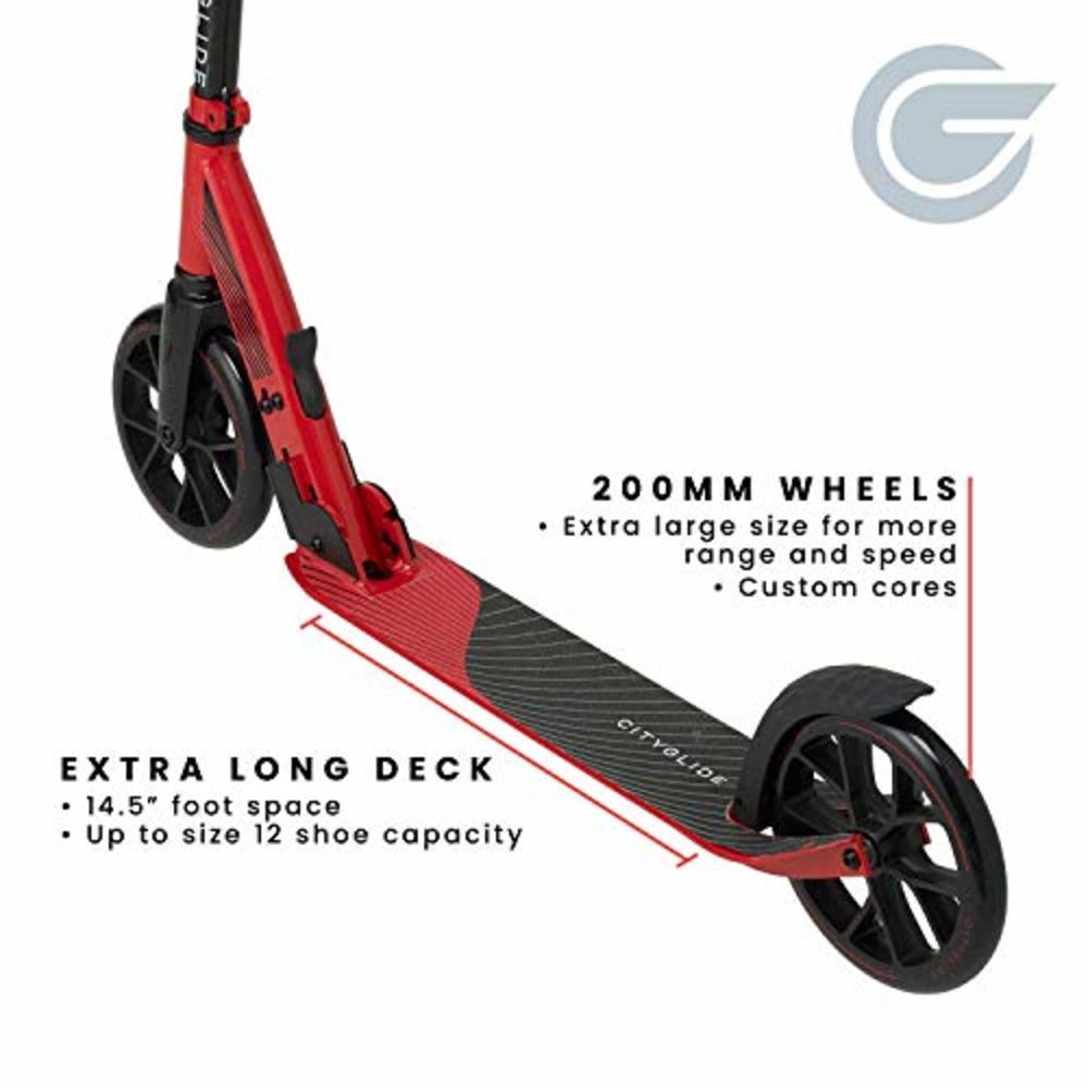 CITYGLIDE C200 Scooter for Adults, Scooters for Teens 12 Years and Up - Foldable, Lightweight, Adjustable - Kick Scooters for Ki