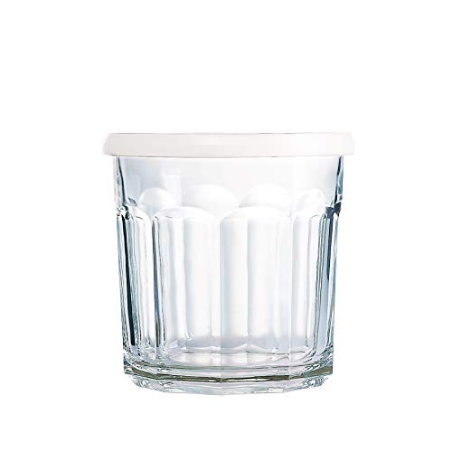 Luminarc Arc International Luminarc Working Storage Jar/Dof Glass with White Lid, 14-Ounce, Set of 4 (H6812)