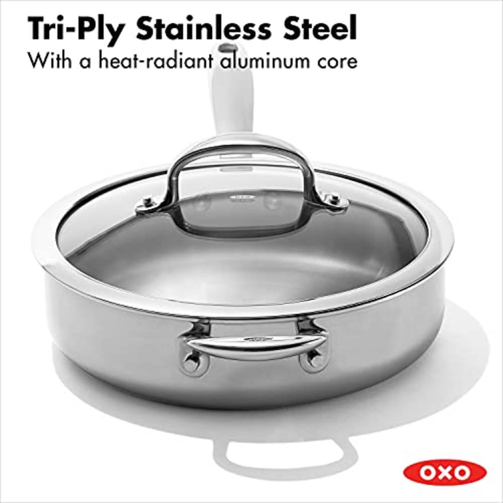 OXO Good Grips Tri-Ply Stainless Steel Pro 4QT Covered Skillet