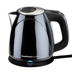 Chef'sChoice Chefs Choice Cordless Compact Electric Kettle Features Boil Dry Protection & Auto Shut Off Easy Pour, 1-Liter, Black