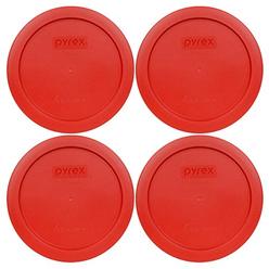 Pyrex 7201-PC Round 4 Cup Storage Lid for Glass Bowls (4, Poppy Red)
