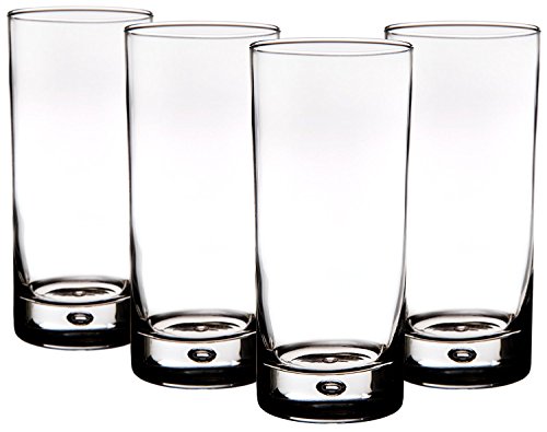 Home Essentials Red Series 17 Oz. Bubble-bottomed Round Cut Highball Drinking Glasses, Set of 8