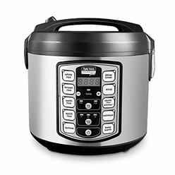 Aroma Housewares ARC-5000SB Digital Rice, Food Steamer, Slow, Grain Cooker, Stainless Exterior/Nonstick Pot, 10-cup uncooked/20-