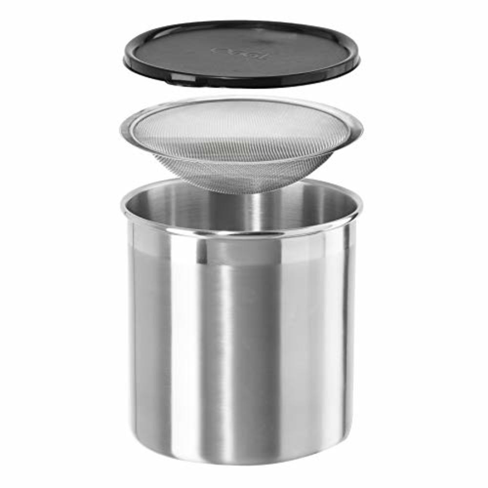OGGI Cooking Grease Container, 4 Quart, Stainless Steel