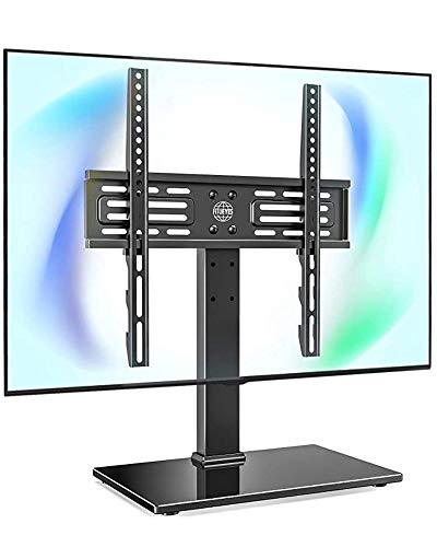 Tt105201gb Fitueyes Universal Tv Stand Table Top For 27 55 Inch Lcd Led Tvs Height Adjustable Base With Tempered Glass Wir Lcd Led Tvs Height Adjustable Tv Base, 55 Inch Tv Stand Table
