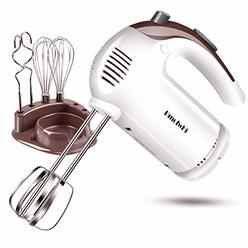 DmofwHi 5 Speed Hand Mixer Electric, 300W Ultra Power Kitchen Hand Mixers with 6 Stainless Steel Attachments (2 Wired Beaters,2 