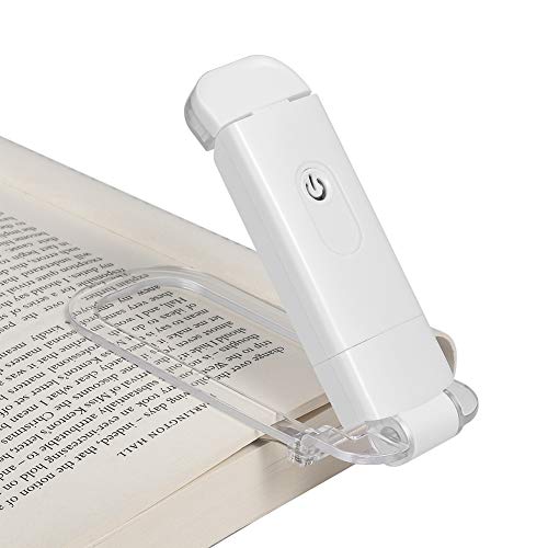 DEWENWILS USB Rechargeable Book Reading Light, Warm White, Brightness Adjustable for Eye-Protection, LED Clip on Book Lights, Po