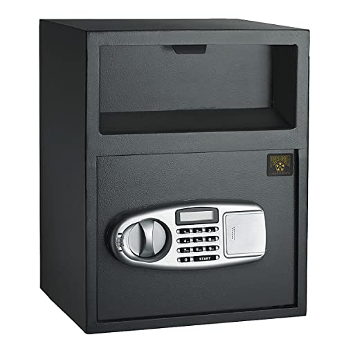 PARAGON LOCK & SAFE Digital Depository Safe ??Electronic Drop Box with Keypad, 2 Manual Override Keys ??Deposit Cash Easily ??Fo