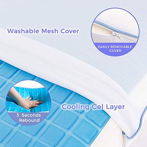 Comfyt Cervical Pillow Cooling Pillow - Memory Foam Pillow - Sleeping Pillow Bed Pillow Gel Layer Provides Coolness Bamboo Pillo