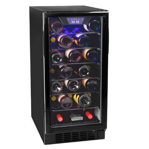 Koldfront 30 Bottle Built-In Single Zone Wine Cooler - Black