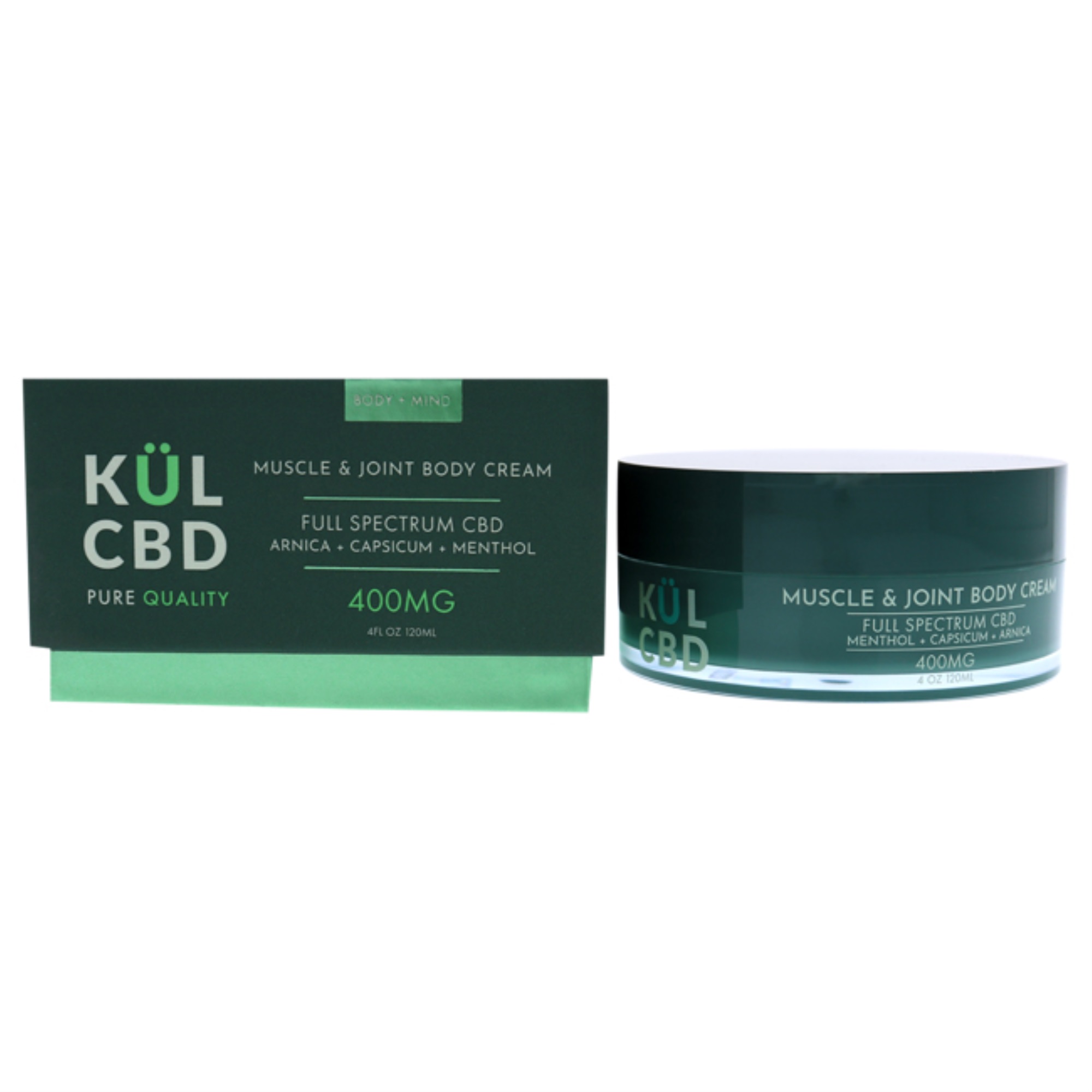 Kul CBD Muscle And Joint Body Cream Full Spectrum 400mg CBD by Kul CBD fir Unisex - 4 oz Body Cream