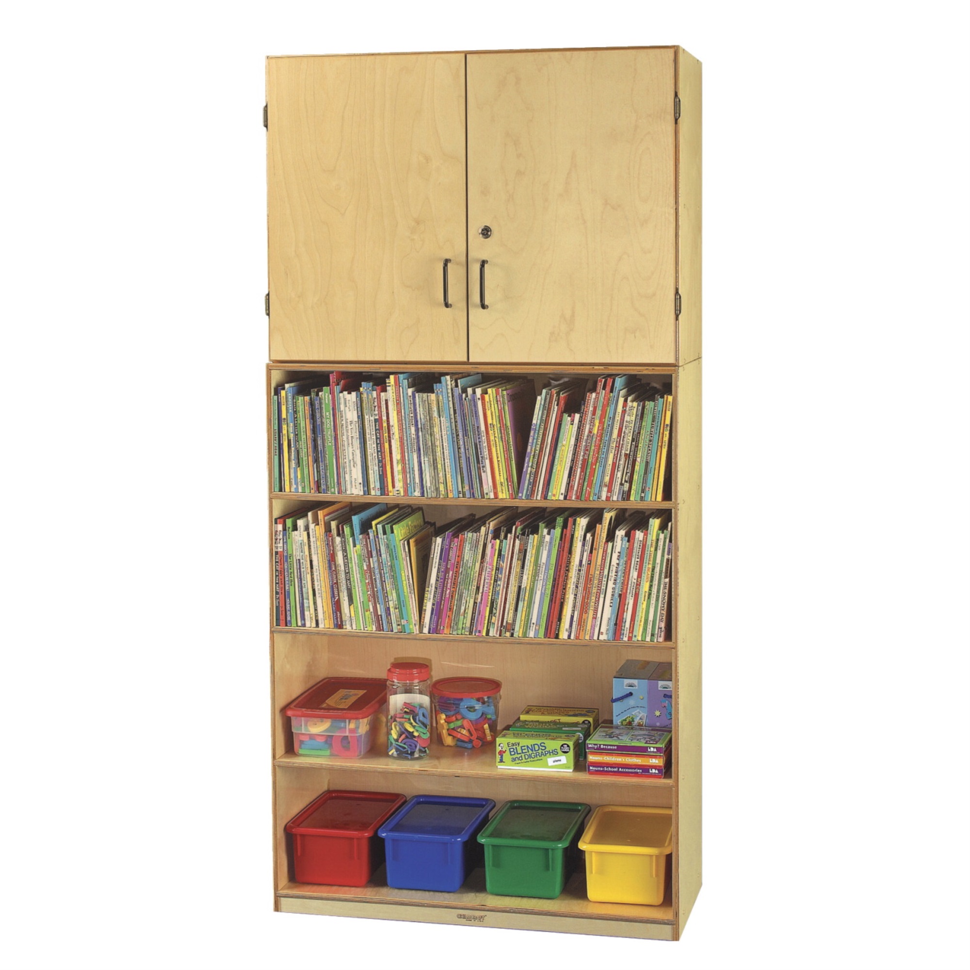 Childcraft Vertical Storage Unit with Shelf Base, 35-3/4 x 14-3/4 x 74-1/4 Inches