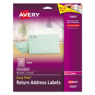 Essendant, Inc ENDT-AVE15667 Avery Matte Clear Easy Peel Mailing Labels with Sure Feed Technology ,LABEL,EP,RA,80UP,LSR,CLR