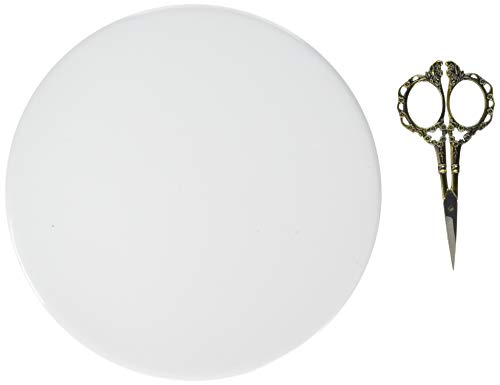 GARVIN INDUSTRIAL Garvin Cbc-800 Recessed Blank-Up Cover Plate, 8-Inch Diameter, Steel, White