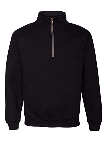 Gildan Mens Fleece Quarter-SweatshirtZip Cadet Collar -Sweatshirt Style G18800, Black, Medium