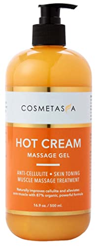 Cosmetasa Hot Cream Massage Gel - Natural and 87% Organic Cellulite Cream - Multi Use, Targets Fat, Slimming Cream, and assists