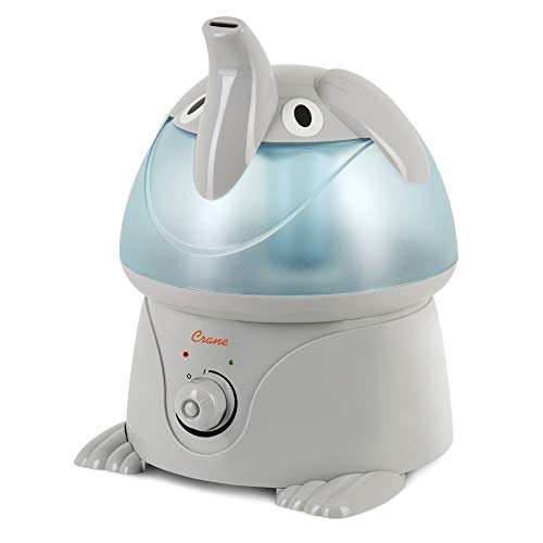 Crane USA Crane Adorables Ultrasonic Cool Mist Humidifier, Filter Free, 1 Gallon, 500 Sq Ft Coverage, Whisper Quite, Air Humidifier for Pl