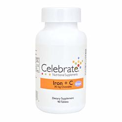 Celebrate Bariatric  Celebrate Iron + C 30 mg chewable - Grape - 90 count