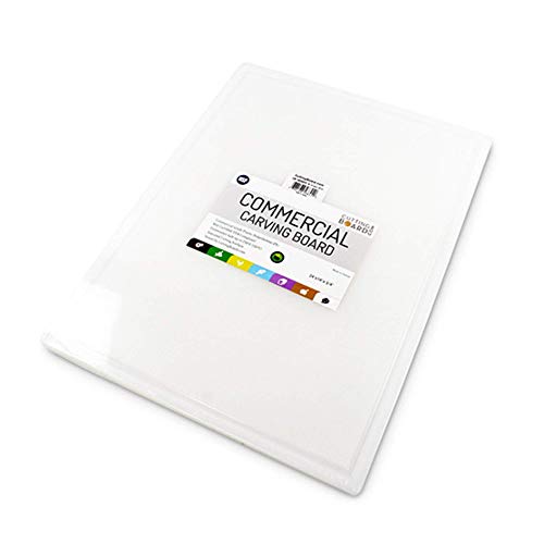 Thirteen Chefs Plastic Carving Board with Groove 24X18 White