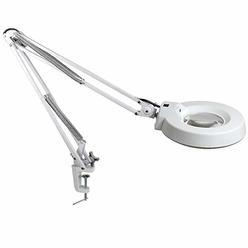 vinmax Led Magnifying Lamp, 10X Clamp-On Magnifier Desk Table Task Lamp Lens Diopter With Adjustable Swivel Arm