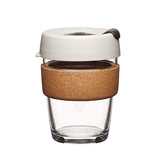 KeepCup 12oz Reusable Coffee Cup. Toughened Glass Cup & Natural Cork Band. 12-Ounce/Medium, Filter - BFIL12