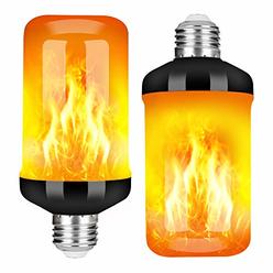 Y- Stop Led Flame Effect Fire Light Bulb, Upgraded 4 Modes Flickering Fire Christmas Decorations Lights, E26 Base Flame Bulb Wit