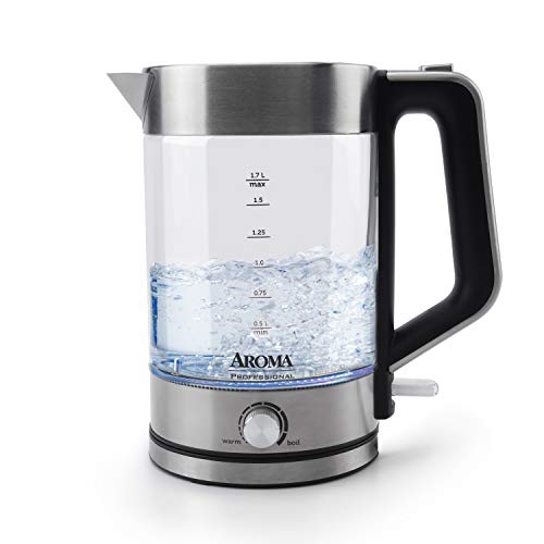 444412 Aroma Housewares Electric Water Kettle, 1.7L, Stainless