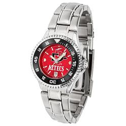 Suntime Suntyme Suntime ST-CO3-SDS-COMPLM-AC San Diego State Aztecs-Competitor Ladies Steel AnoChrome - Color Bezel Watch
