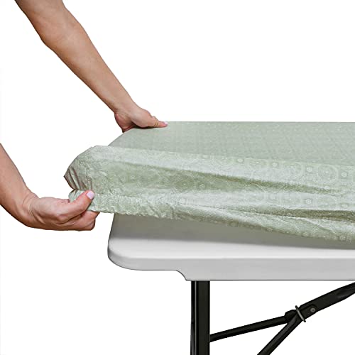 Moty Tablecloth For Folding Table Fitted Rectangular Cloth 6 Foot Size 32 X 72 Inch 180 75 Cm Plastic Vinyl Flanne Moty Tablecloth For Folding Table, What Size Tablecloth For 72 Inch Long Table