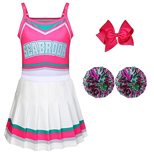 Econbitiry Cheerleader Costumes for Girls Girls Costumes Toddler Girls Outfit Fancy Dress for Party Birthday Gift Rose