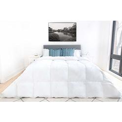 Highland Feather Cordoba White Down Duvet Comforter 550 Loft 233TC Casing with Corner Ties, Queen, 233 Thread Count
