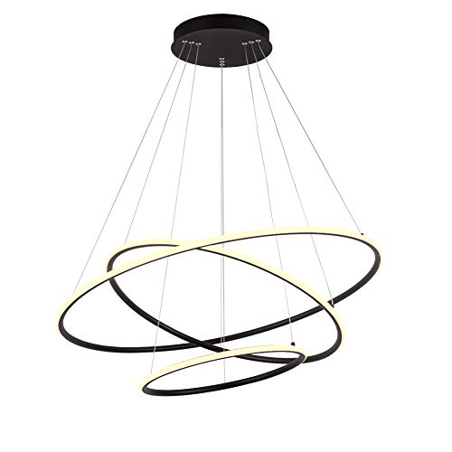 Royal Pearl Modern 3-Ring Led Chandelier Dimmable Contemporary Ceiling Light Led Pendant Light For Dinning Room, Living Room, Wa