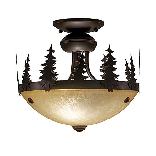 Vaxcel Yosemite 2L LED Bronze Rustic Tree Semi Flush Ceiling Light or Fan Light Kit