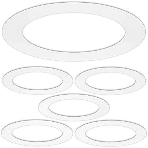 Harrrrd 5 Pack Whitegoof Trim Ring For 6 Inch Recessed Can Lighting Down Light Outer Diameter 8 Inches Inner Harrrrd 5 Pack Whitegoof Trim Ring For, 6 Inch Recessed Can Light Trim Ring
