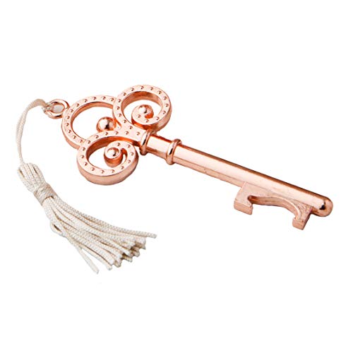 FASHIONCRAFT Rose Gold Vintage Skeleton Key Bottle Opener, One Size, Pink