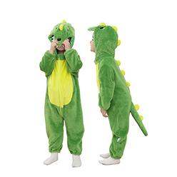 TONWHAR Toddler Infant Tiger Dinosaur Animal Fancy Dress Costume Hooded Romper Jumpsuit (12-18 Months/Height:29"-31",Green Dinos