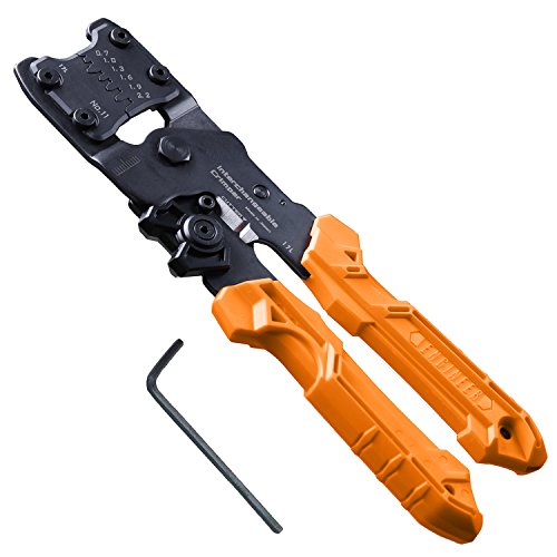 ENGINEER Precision Universal Crimping Tool with Inter-Changeable die Plates (Size S) Handy Crimp Tool. Made in Japan. ENGINEER pad-11