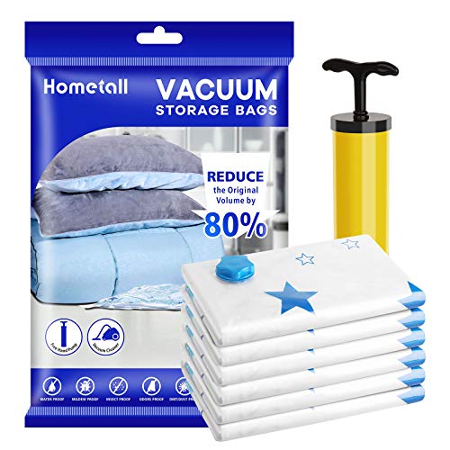 Hometall Premium Reusable Vacuum Storage Bags with Hand Pump