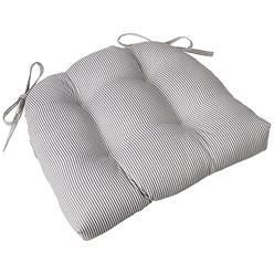 Pillow Perfect Oxford Charcoal Reversible Chair Pad (Set of 2), Grey