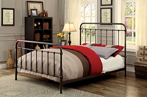 Furniture Of America Overtown Bed, Eastern King Metal And Wood Bed Frame