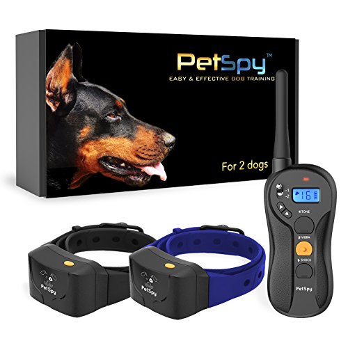 PetSpy P620B Dog Training Shock Collar for 2 Dogs with Vibration, Electric Shock