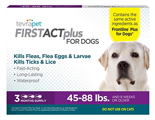 TevraPet FirstAct Plus Flea and Tick Topical for Dogs 45-88 ...