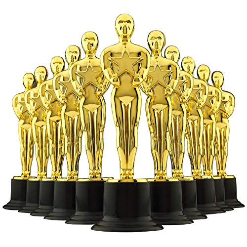 Bedwina 6" Gold Award Trophies - Pack of 12 Bulk Golden Statues Party Award Trophy, Party Decorations and Appreciation Gifts by Bedwina