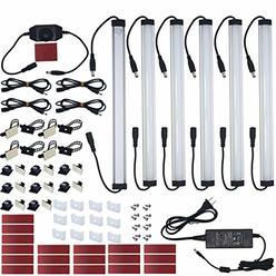 Litever Kitchen Under Cabinet Led Lighting Kit Plug-In Or Wired, Super Bright, 6 Pcs 12 Inches Light Bars, Daylight White, 31W 2