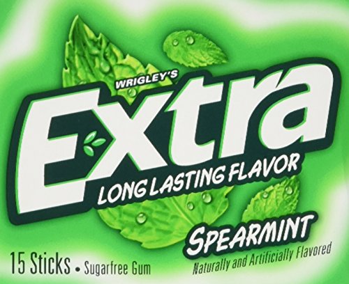 Wrigleys Sugar Free Gum, Extra Spearmint,20 count,15 sticks each