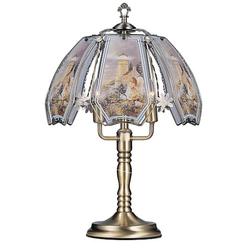 OK Lighting 23.5"H Glass Lighthouse And Angel Theme Antique Bronze Base Touch Lamp