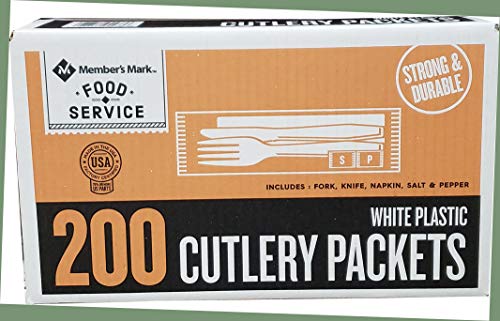 daily chef Member's Mark White Plastic Cutlery Packets (200 Count)