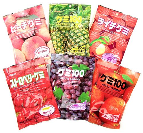 Kasugai Gummy Party Mix 6 Flavors, lychee, 1 Count