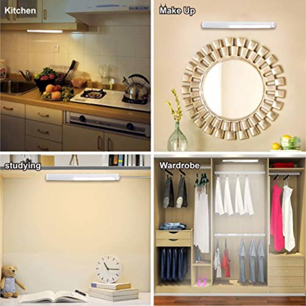 Alpha Home 40 Led Closet Light, Portable Usb Rechargeable Sport Cupboard Light, Stick On Anywhere Magnetic Led Night Light,White